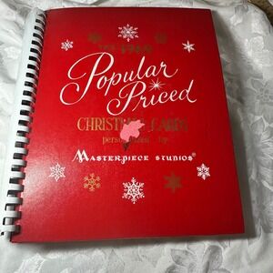 Masterpiece Studios Christmas Card Sample Book 1969 Red Large Good Vintage MCM
